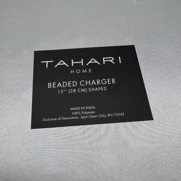 Tahari Gold Silver Pumpkin Beaded Placemat Charger Centerpiece Fall Autumn 15" - Picture 5 of 5